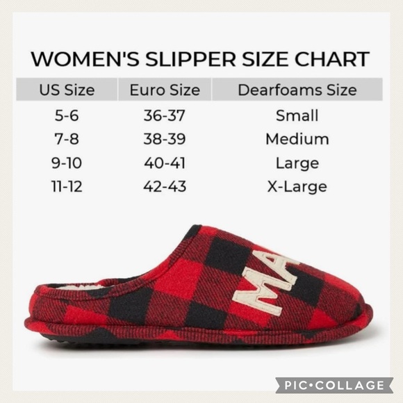 NWT Women’s Dearfoams Buffalo Plaid Mama Bear Slippers Size Medium - Picture 4 of 6